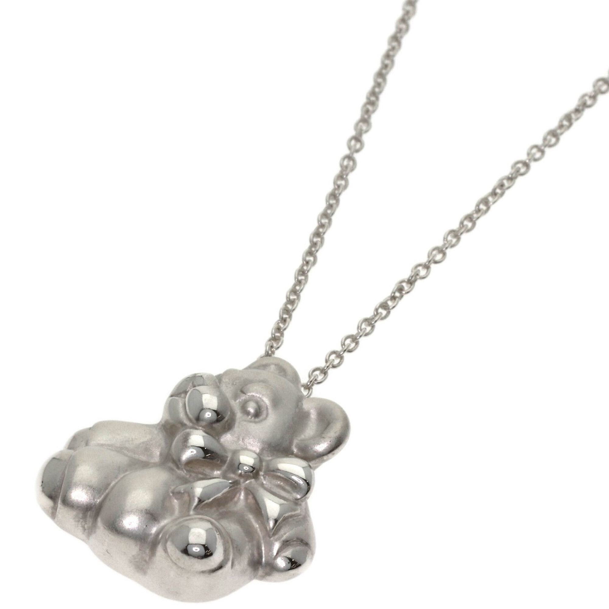 Tiffany & Co. Teddy Bear Necklace, Silver, Women's